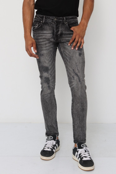 Wholesaler Lysande - Dark gray tone-on-tone jeans
