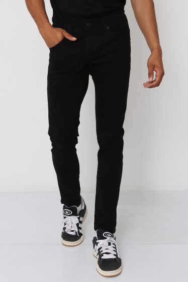 Wholesaler Lysande - black slim ripped jeans