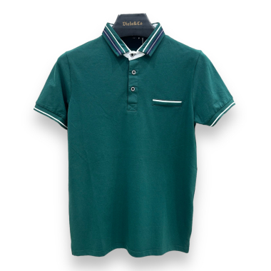 Wholesaler Lysande - Worked men's polo shirt