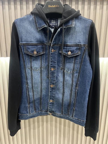 Wholesaler Lysande - Denim jacket with fleece sleeves