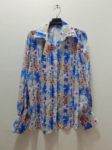 Großhändler M.L Style - Fließendes Hemd mit Blumendruck