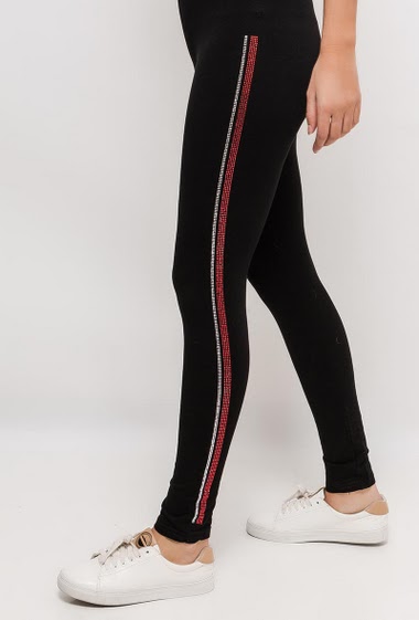 Leggings with strass side stripes