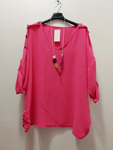 Wholesaler M.L Style - Chic button top with necklace