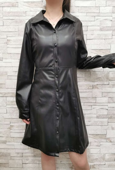 Großhändler M.L Style - Faux leather jacket or shirt dress