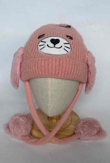 Wholesaler Mac Moda - Children's hats with synthetic fur lining and moving ear