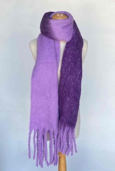 Wholesaler Mac Moda - Fringed thick bicolor scarf