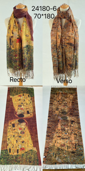 Wholesaler Mac Moda - canvas print fringed scarf