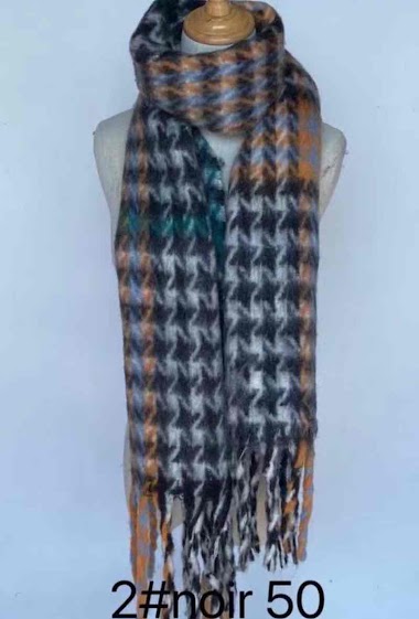 Mayorista Mac Moda - Fringed thick houndstooth print scarf