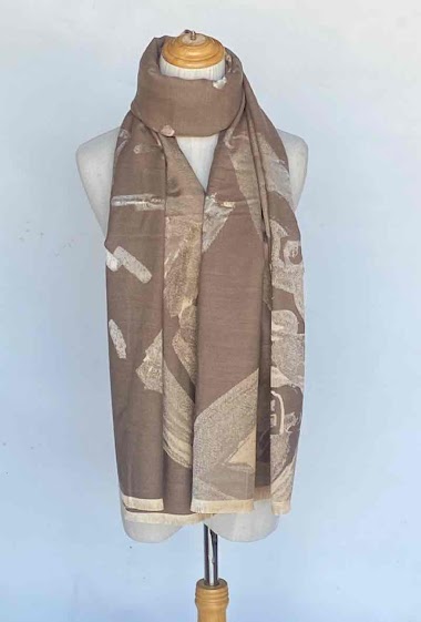 Wholesaler Mac Moda - Gold printed double side scarf