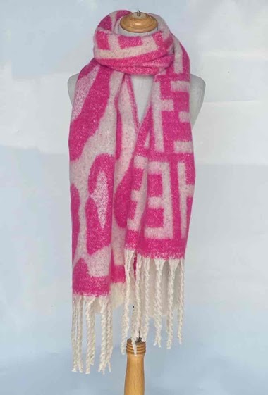 Wholesaler Mac Moda - Fringed thick printed scarf