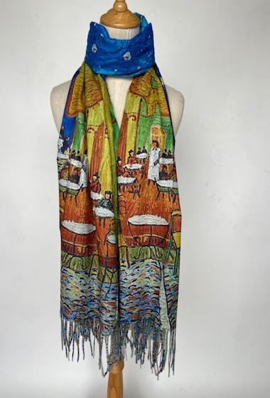 Mayorista Mac Moda - Reversible painting scarf