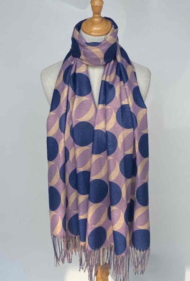 Wholesaler Mac Moda - Shiny fringed Printed scarf