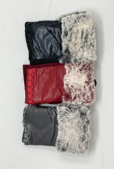 Wholesaler Mac Moda - Glove faux leather faux fur