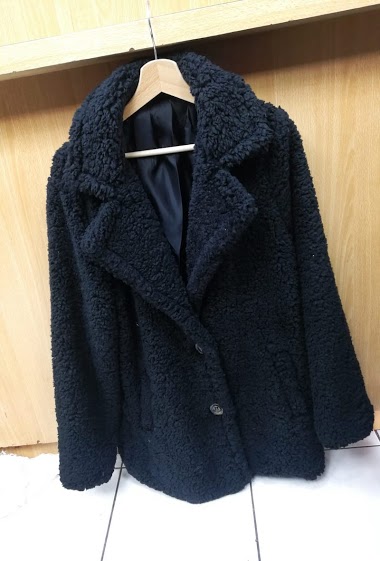 Großhändler Mac Moda - Sherpa coat with pockets and collar