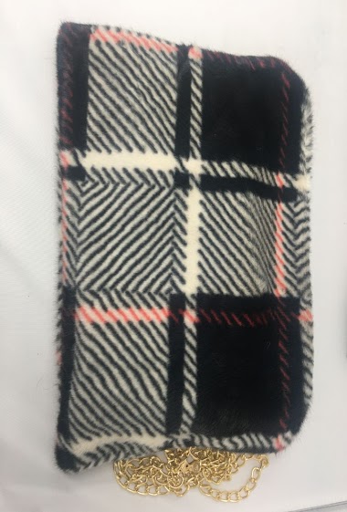 Wholesaler Mac Moda - Shoulder bag / pouch faux fur with checkered print