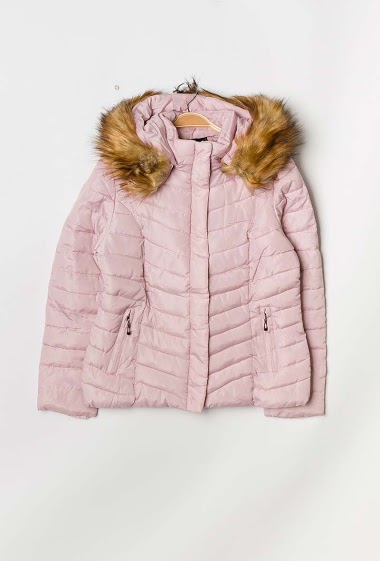 Wholesaler MACMAX - Fur quilted puffer jacket with hood