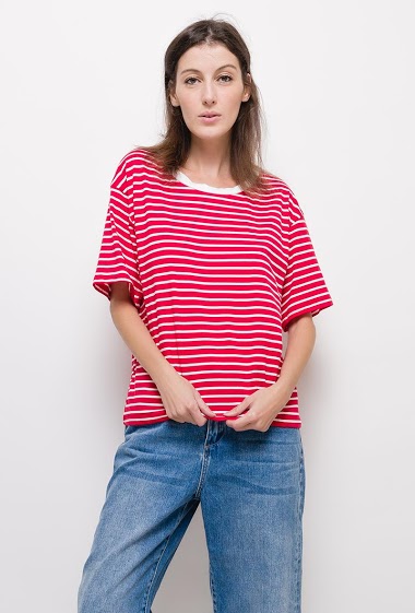 Wholesaler MACMAX - Round neck striped t-shirt MACMAX MILLARIA