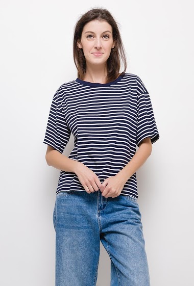 Wholesaler MACMAX - Round neck striped t-shirt MACMAX MILLARIA