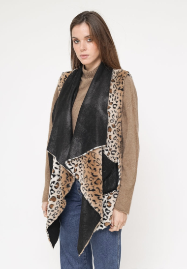 Wholesaler Mademoiselle Agnès - Leopard print faux fur coat