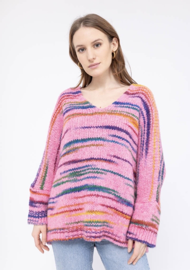 Wholesaler Mademoiselle Agnès - Striped sweater 6052