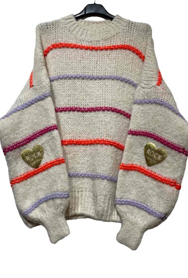 Wholesaler Mademoiselle Agnès - Funnel neck sweater 91302