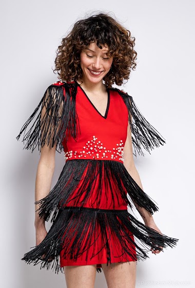 Großhändler Mademoiselle X - Dress with fringes