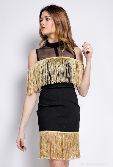Wholesaler Mademoiselle X - Dress with fringes