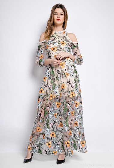 Wholesaler Mademoiselle X - Maxi embroidered dress