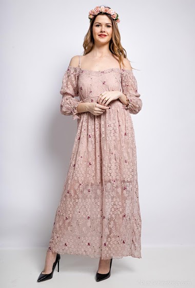 Wholesaler Mademoiselle X - Maxi dress in lace