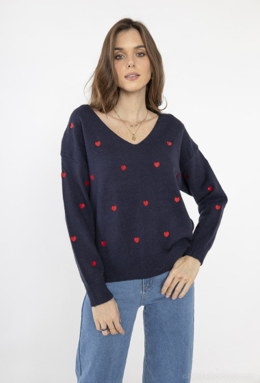 Wholesaler MAELLE - Large size heart sweater