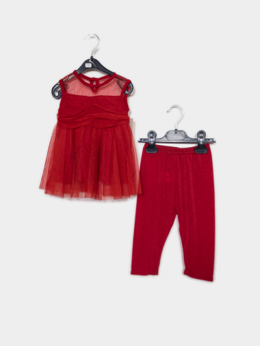 Wholesaler Maëlys - Shiny baby dress and leggings set for party