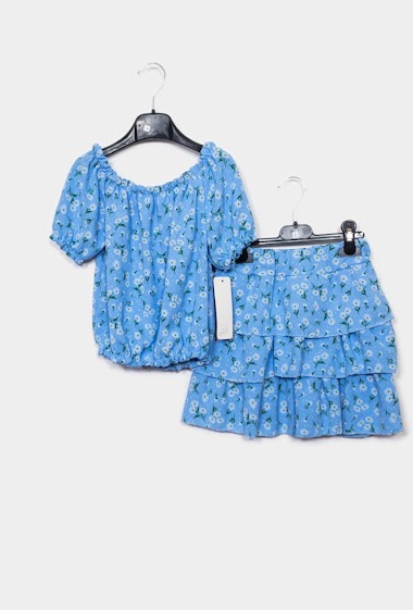Wholesaler Maëlys - Printed top and skirt set