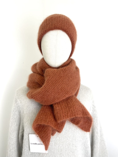 Wholesaler Maëlys Paris - Ribbed scarf in fluffy mohair