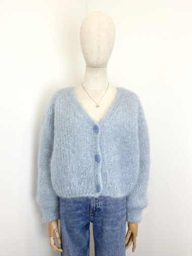 Wholesaler Maëlys Paris - Short chunky knit cardigan in fluffy mohair
