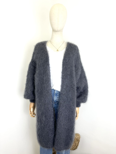 Chunky knit cardigan in fluffy mohair