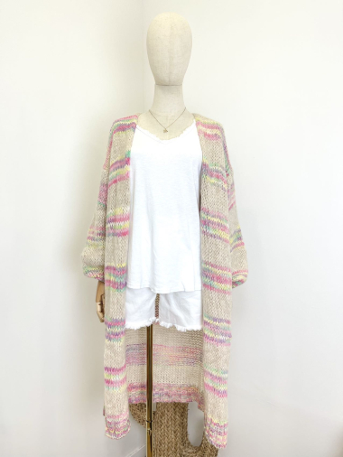 Wholesaler Maëlys Paris - Long colorful mohair vest