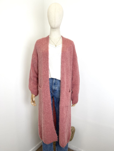 Wholesaler Maëlys Paris - Long open cardigan in 52% baby alpaca