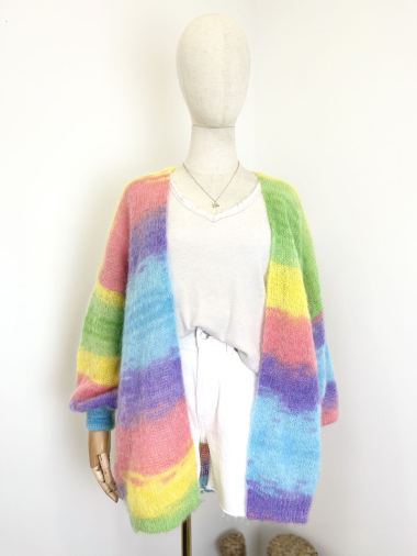 Wholesaler Maëlys Paris - Rainbow vest in fluffy mohair