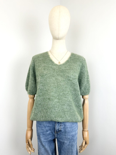 Wholesaler Maëlys Paris - Short-sleeved ribbed mohair sweater