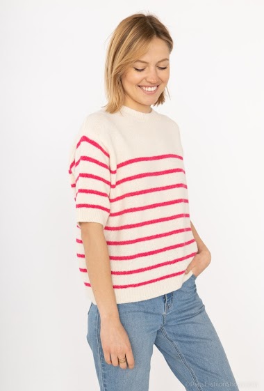 Short sleeve striped jumper