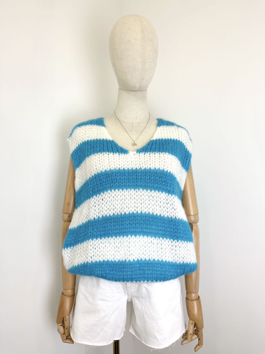 Wholesaler Maëlys Paris - Two-tone sleeveless mohair sweater