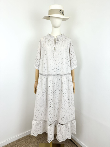 Wholesaler Maëlys Paris - Long embroidered cotton dress