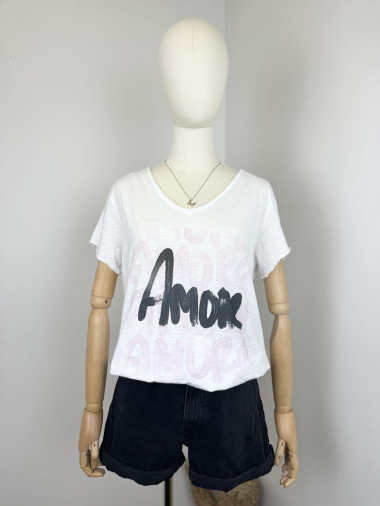 Großhändler Maëlys Paris - T-Shirt mit „AMORE“-Aufdruck