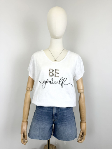 Großhändler Maëlys Paris - T-Shirt mit „Sei du selbst“-Aufdruck