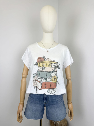 Großhändler Maëlys Paris - T-Shirt mit „BOOK“-Aufdruck