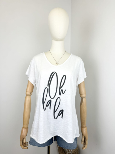 Großhändler Maëlys Paris - T-Shirt mit „Ohlala“-Aufdruck