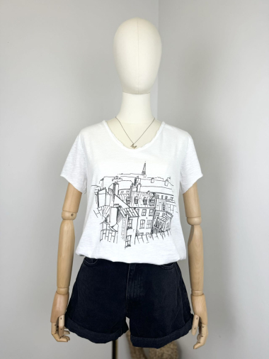 Großhändler Maëlys Paris - T-Shirt mit „Paris“-Aufdruck