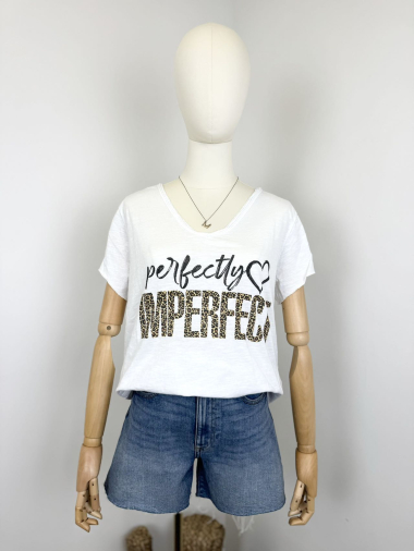 Grossiste Maëlys Paris - T-shirt imprimé "perfectly IMPERFECT"