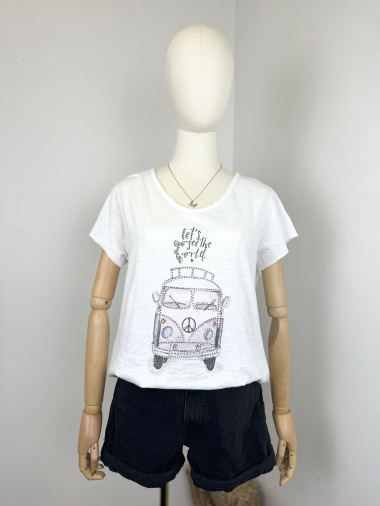Großhändler Maëlys Paris - T-Shirt mit „LITTLE VAN“-Aufdruck