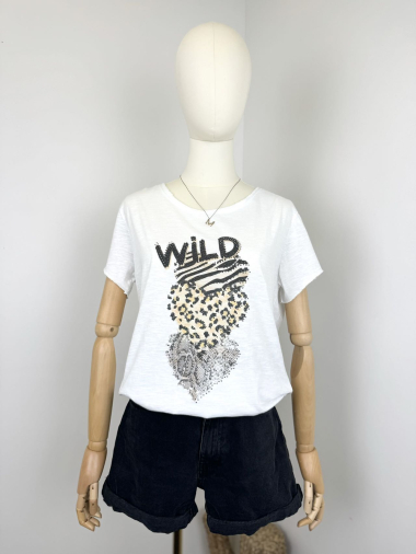 Großhändler Maëlys Paris - T-Shirt mit „WILD“-Aufdruck